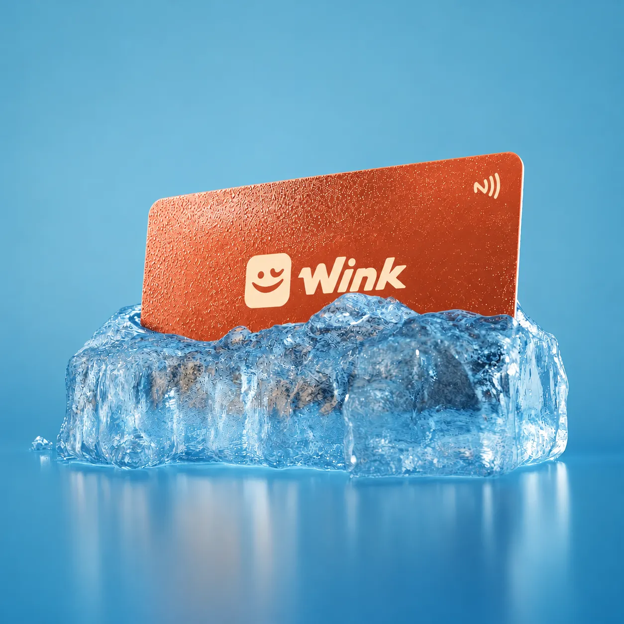 A card with water droplets on it